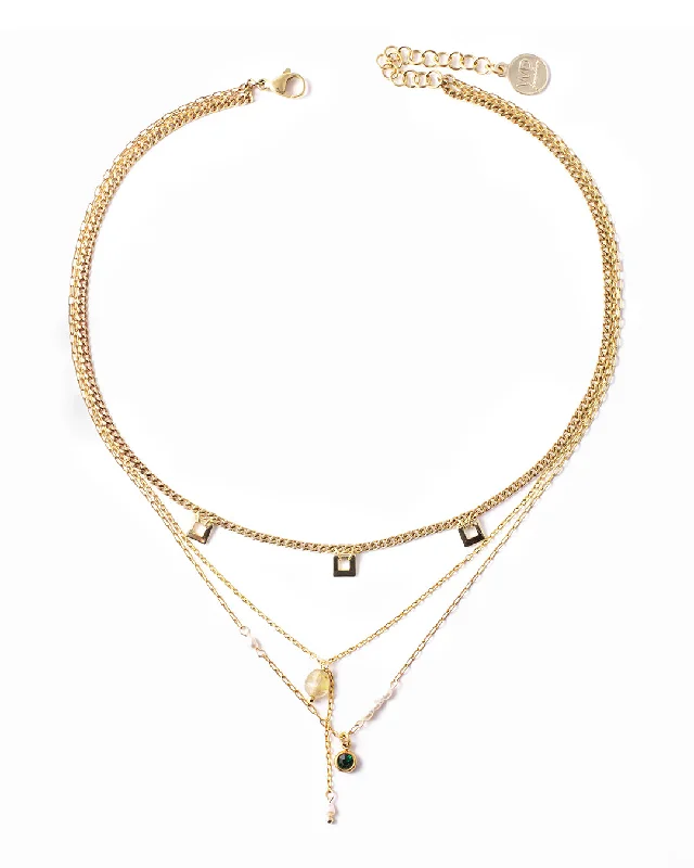 ladies necklaces recycled-Muzo Gold Necklace