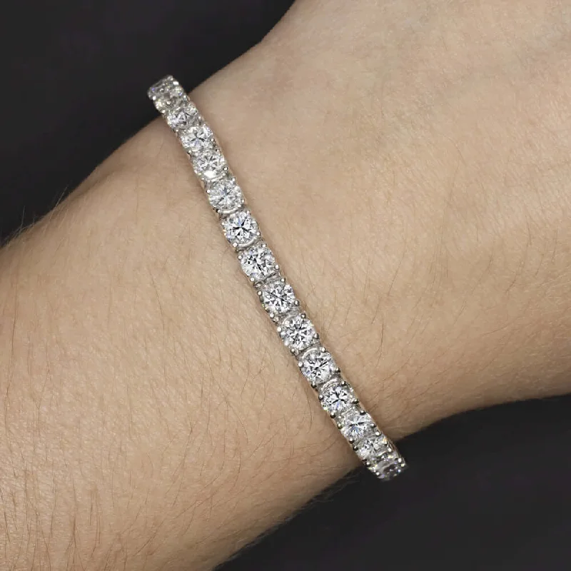 Ladies bracelets spotlight ready -11.77ct DIAMOND TENNIS BRACELET 14k WHITE GOLD ROUND BRILLIANT CUT CLASSIC 12ct