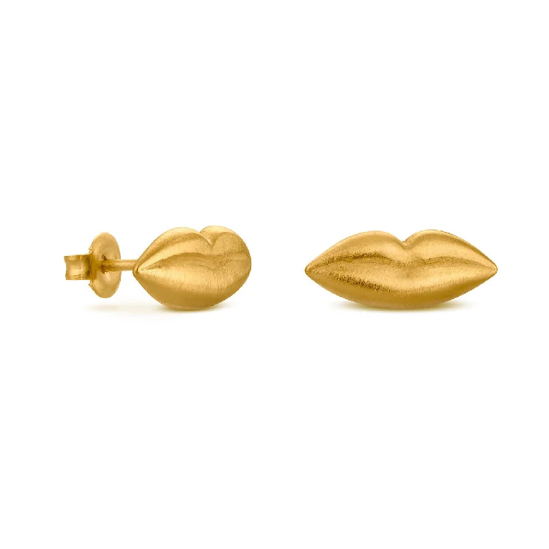 ladies earrings branded-Dalí Lips Stud Earrings - Gold