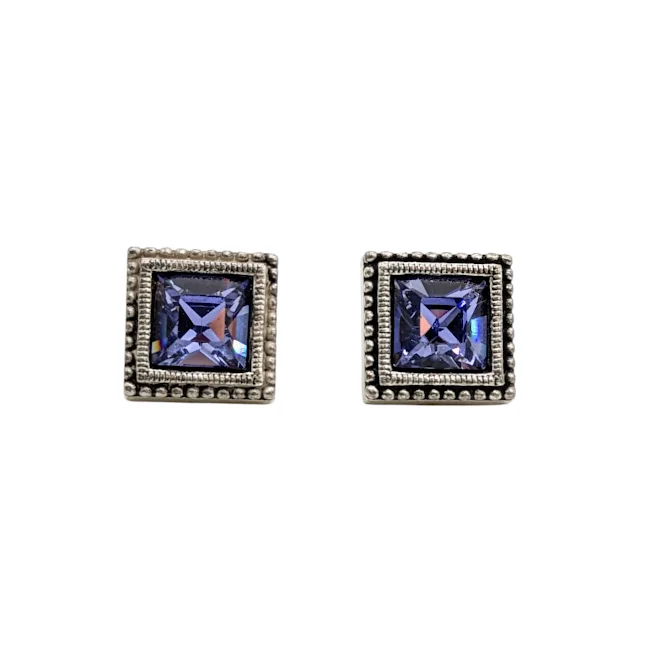 ladies earrings two tone-Gabby Earrings by Patricia Locke - Tanzanite