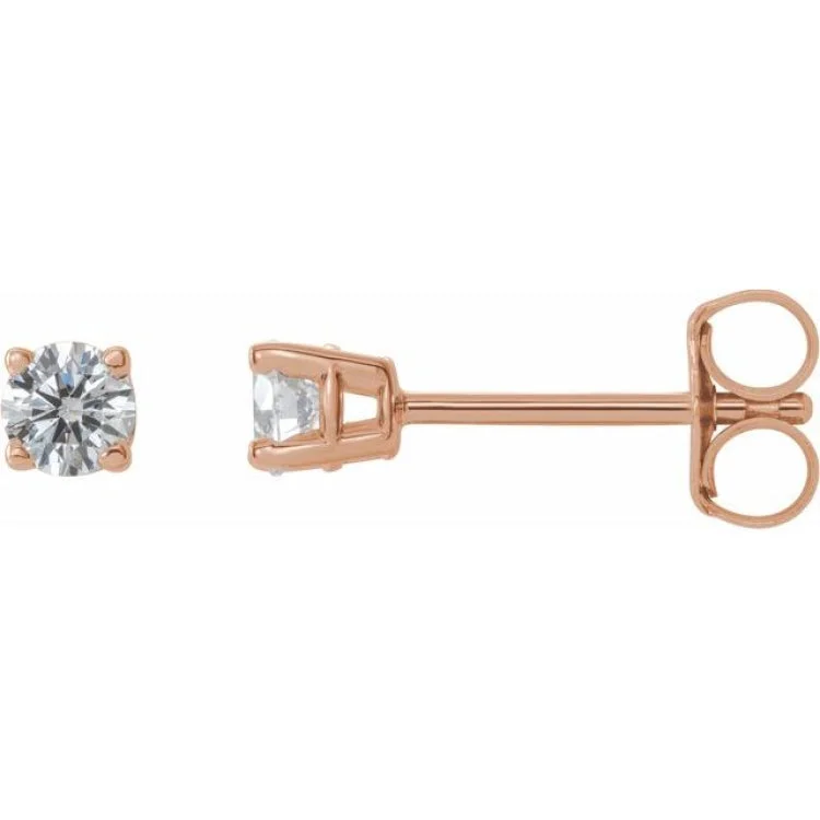 ladies earrings ethnic-14K Rose 1/4 CTW Natural Diamond Stud Earrings