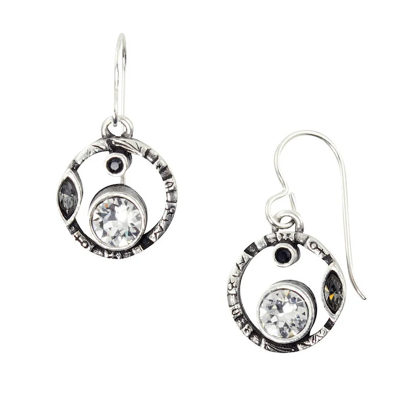 ladies earrings spring-Halley's Comet Earrings by Patricia Locke - Black & White