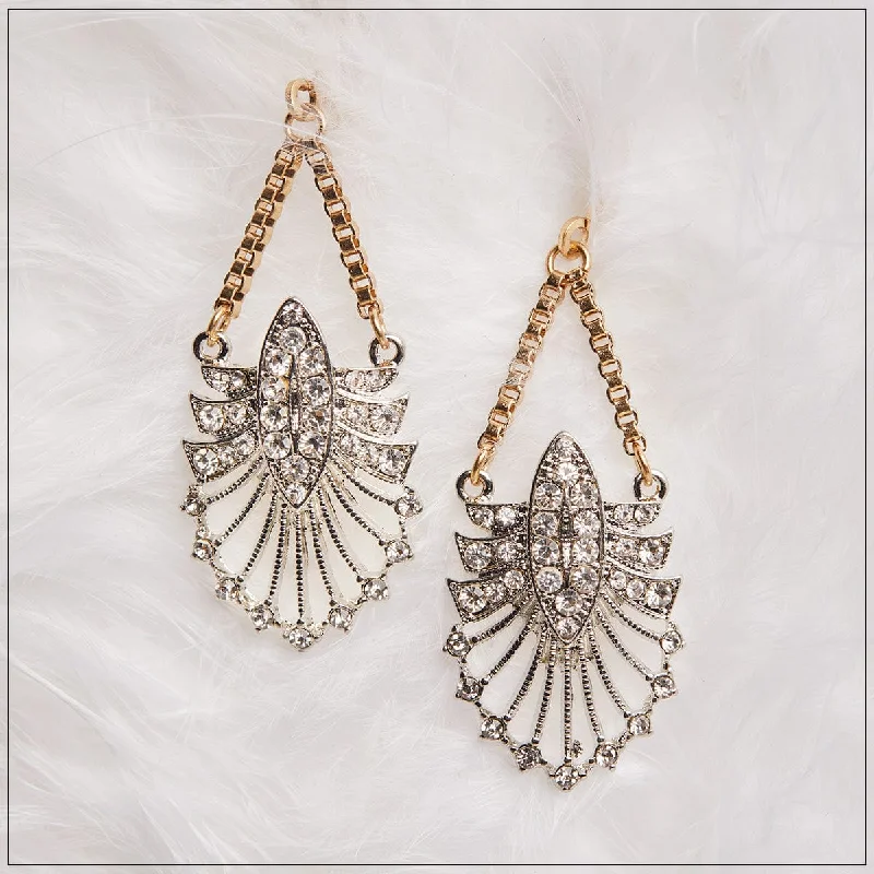 ladies earrings celebration-1920 Earrings: Vintage Style 1920s Crystal Drop Earrings