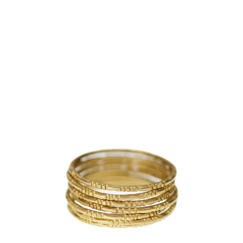 Ladies rings premium glow -18K Gold Moroccan Rings (Set of 7)