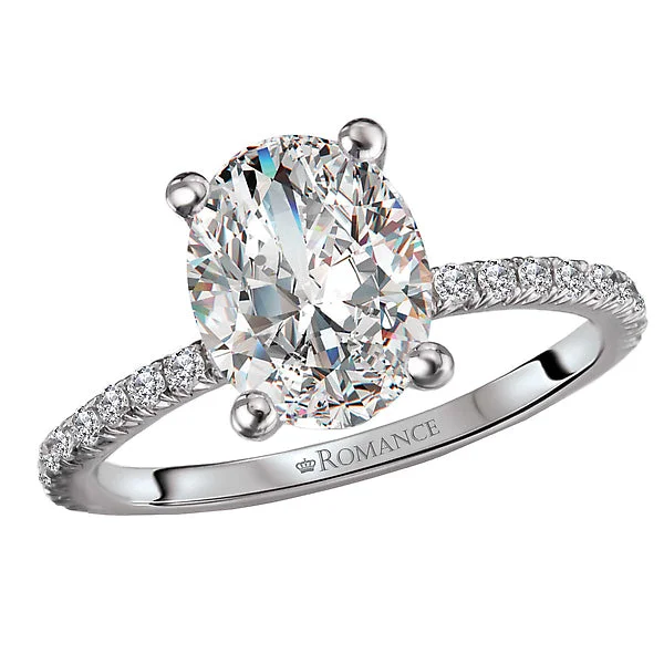 Ladies rings halo elegance -Peg Head Semi-Mount Diamond Ring