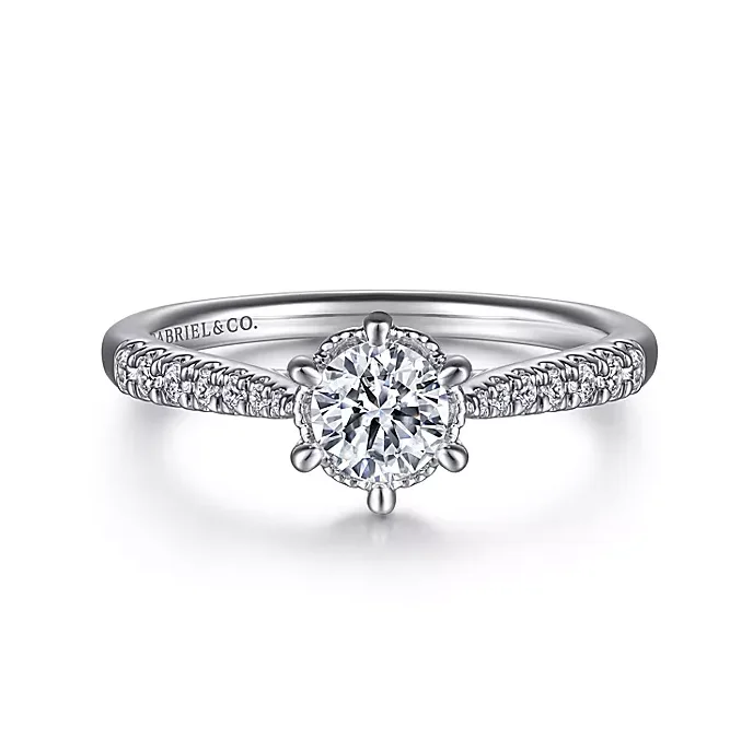 ladies engagement rings healing-Grove - 14K White Gold Round Diamond Engagement Ring