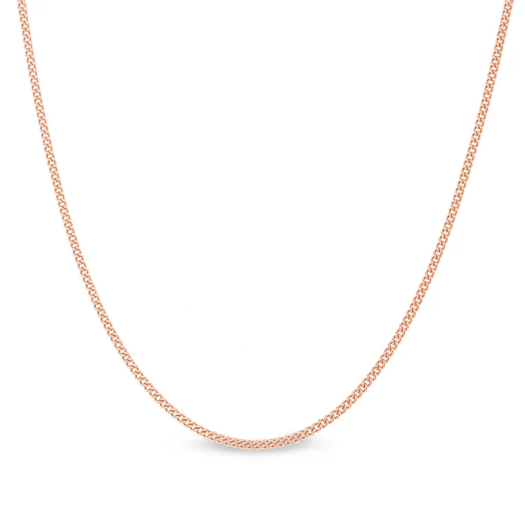 Ladies rings emerald charm -16" Rose Gold Sterling Silver 1mm Curb Chain with End Caps and Spring Ring