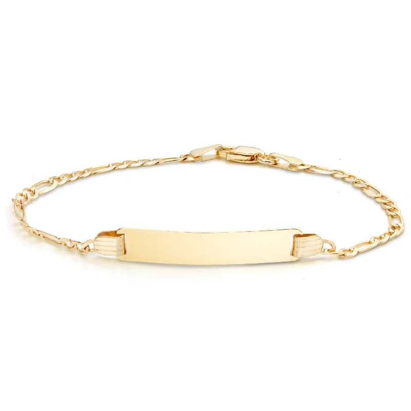 Ladies bracelets rich charm -10K Yellow Gold Engravable Bracelet