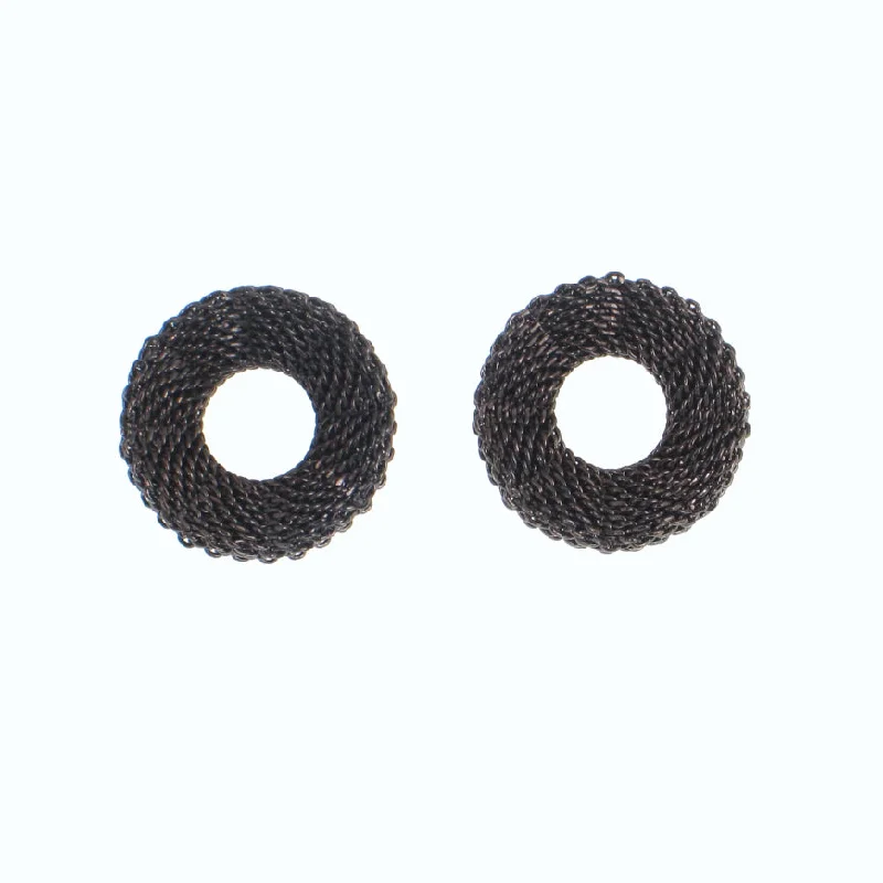 ladies earrings recommendations-Wavy Mesh Circle Earrings