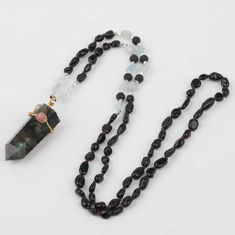 ladies necklaces discount-Labradorite Point Necklace