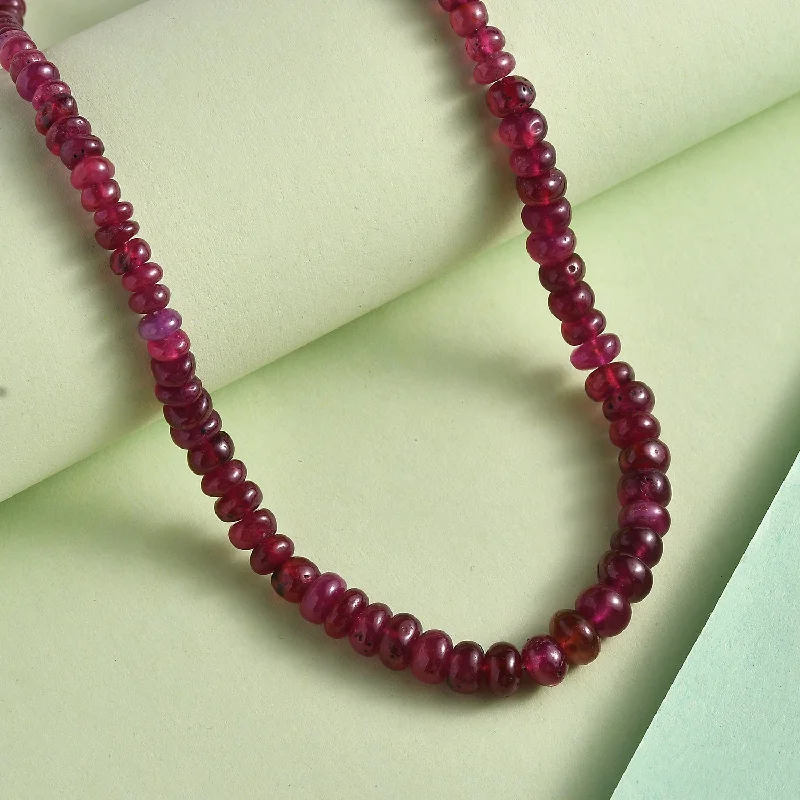 ladies necklaces modern twist-Niassa Ruby Beaded Necklace