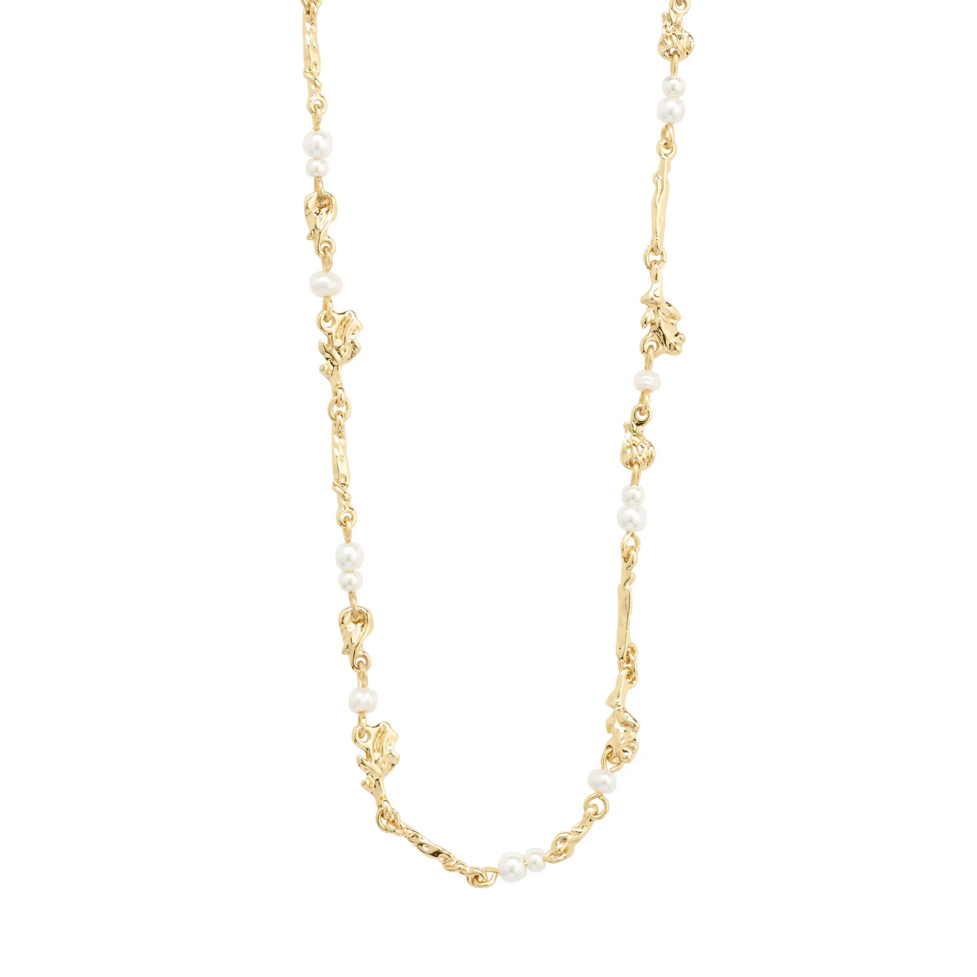 ladies necklaces lightweight-Focus Gold Plated Pearl Necklace