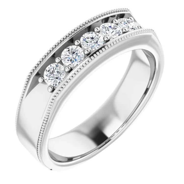 Ladies rings star style shine -14K White 5/8 CTW Natural Diamond Ring