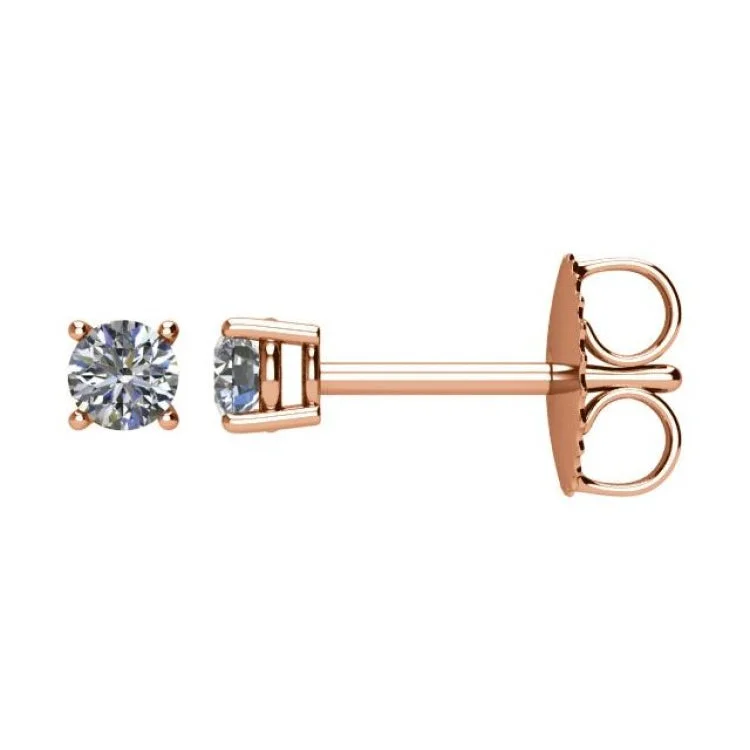 ladies earrings presentation-14K Rose 1/5 CTW Natural Diamond Stud Earrings