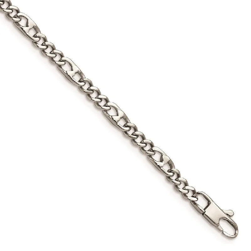 Ladies bracelets special edition -Stainless Steel Polished 4mm Figaro Bracelet