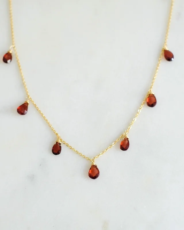 ladies necklaces keepsake-Garnet Princess Necklace