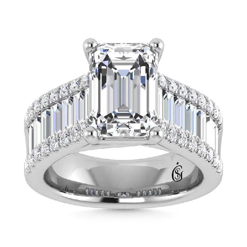 ladies engagement rings flashy-14K White Gold Lab Grown Diamond 4 1/6 Ct.Tw. Engagement Ring