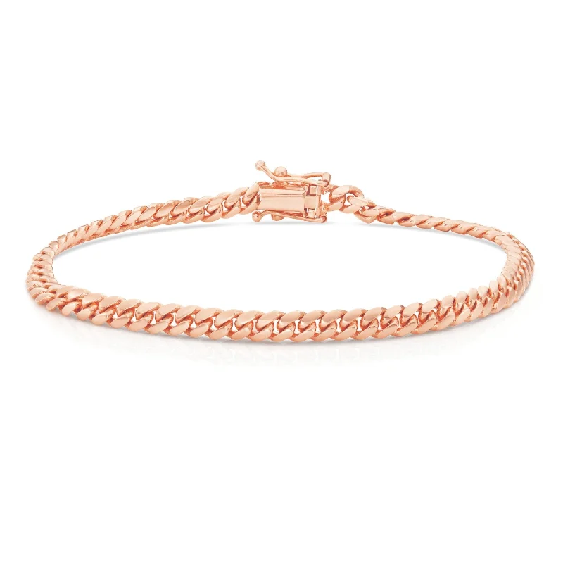 Ladies bracelets rough glow -10K Solid Gold 4mm Cuban Bracelet