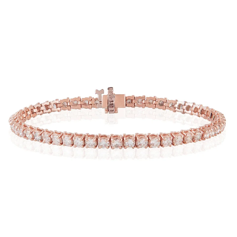 Ladies bracelets oath band -14k Rose Gold Diamond Tennis Bracelet