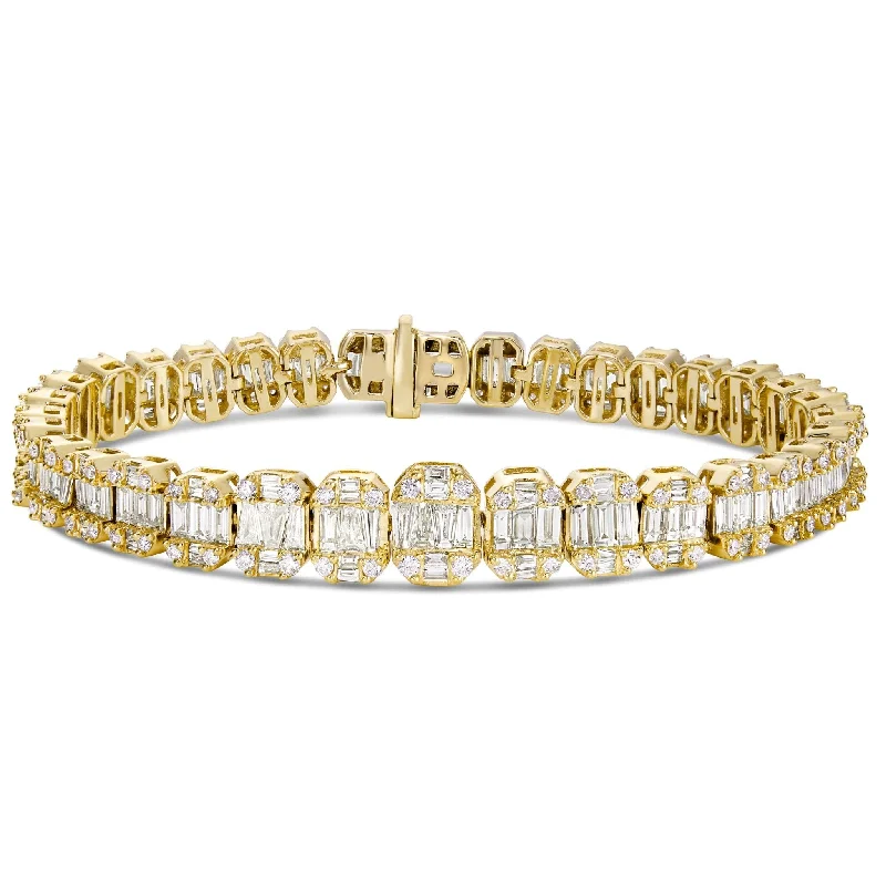 Ladies bracelets old glow -10K Gold 11.5ct Baguette Diamond Bracelet