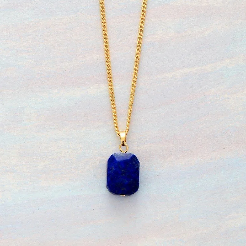 ladies necklaces evening-Elegant Lapis Lazuli Crystal Necklace