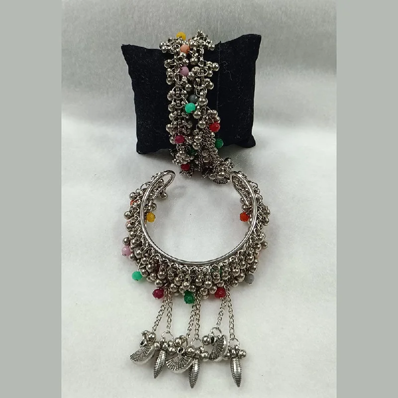 Ladies bracelets lone stone glow -Pratima Jewellery Mart Oxidised Navratri Special Bracelet