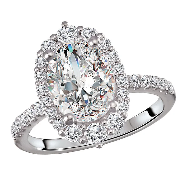 Ladies rings indie design -Halo Semi-Mount Diamond Ring