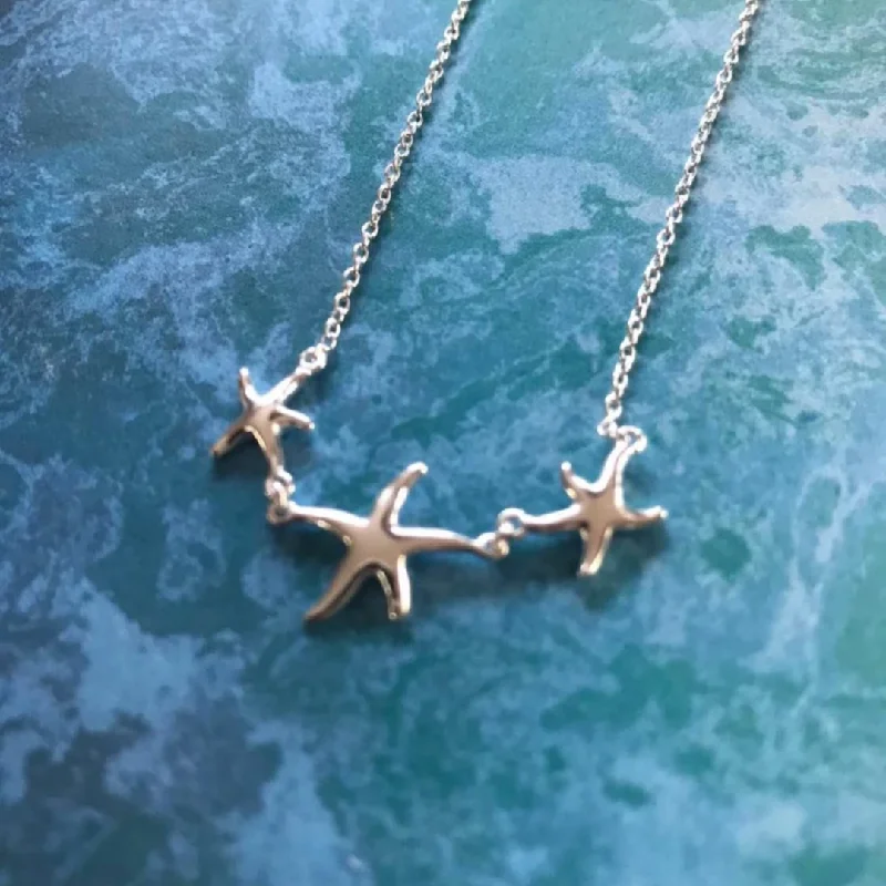 ladies necklaces best seller-Shaz's Triple Starfish Necklace