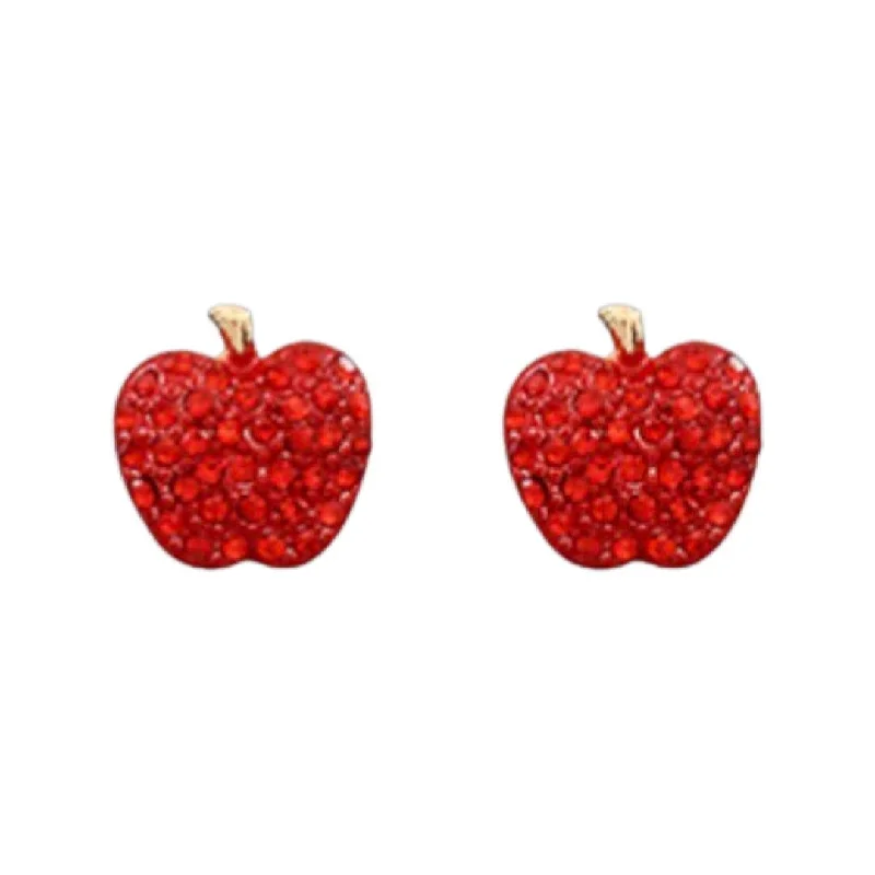 ladies earrings handmade-Earrings - Apple Crystal Stud