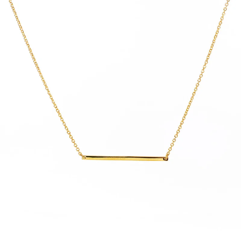 ladies necklaces cross-Gold Vermeil Bar Necklace