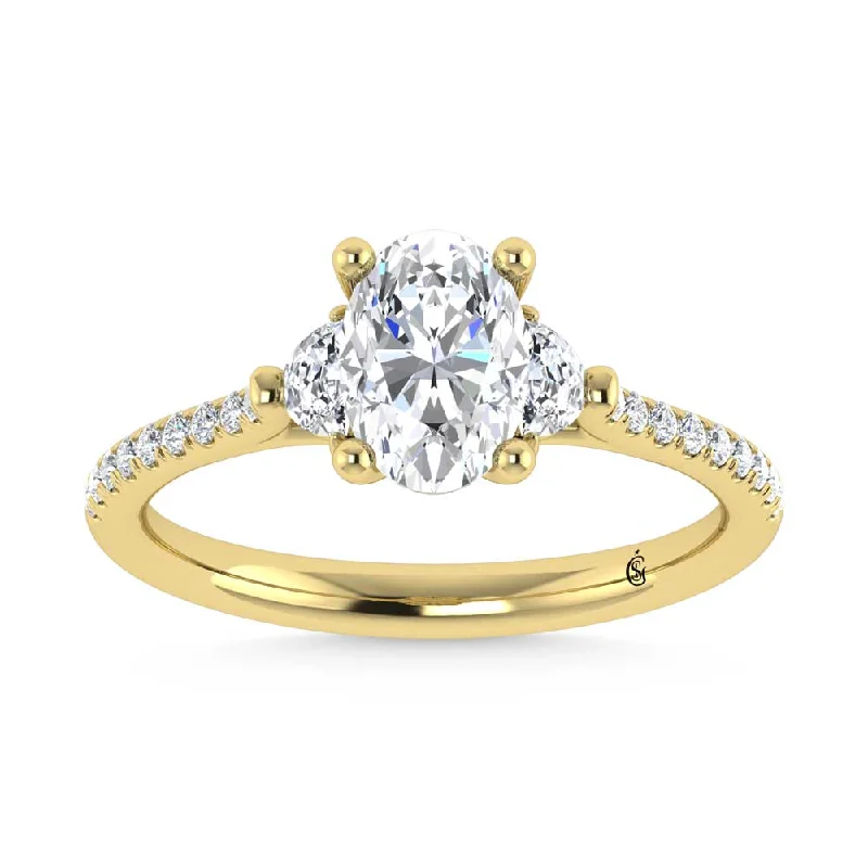 ladies engagement rings repair-14K Yellow Gold Lab Grown Diamond 1 1/4 Ct.Tw. Engagement Ring