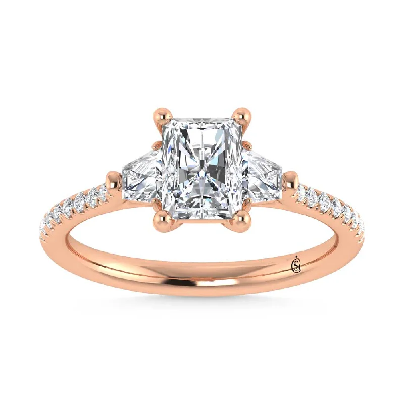 ladies engagement rings 1920s-14K Rose Gold Lab Grown Diamond 1 3/8 Ct.Tw. Engagement Ring