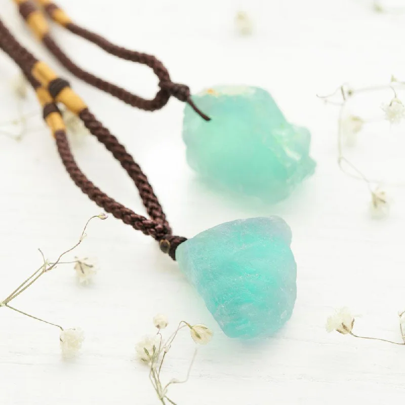 ladies necklaces materials-Summer Daze Raw Fluorite Necklace