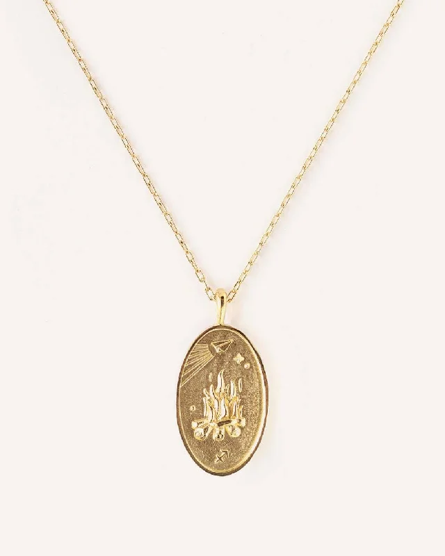 ladies necklaces intricate-Sagittarius | 10K Solid Gold Zodiac Necklace