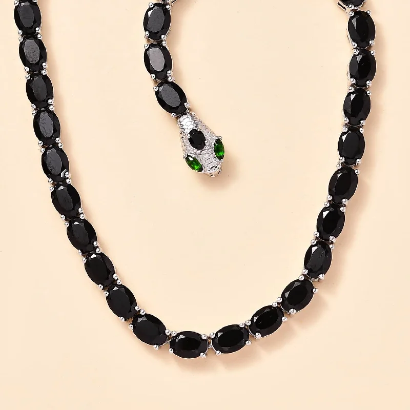 ladies necklaces second hand-Black Spinel and Chrome Diopside Necklace