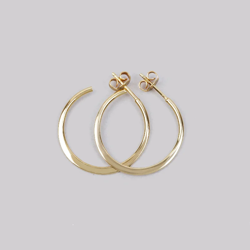 ladies earrings cartier-Wide Hoop Earrings Gold Plated Silver