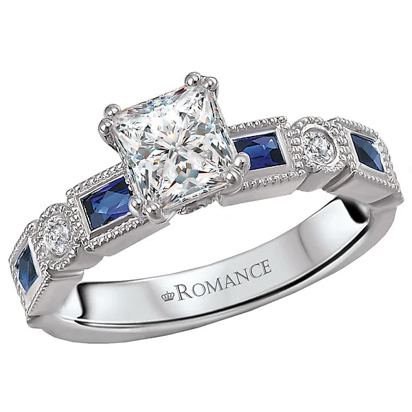 Ladies rings unique shine -Sapphire and Diamond Semi-Mount Ring