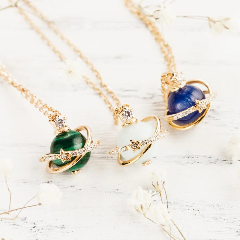 ladies necklaces classic-Celestial Gemstone Necklace