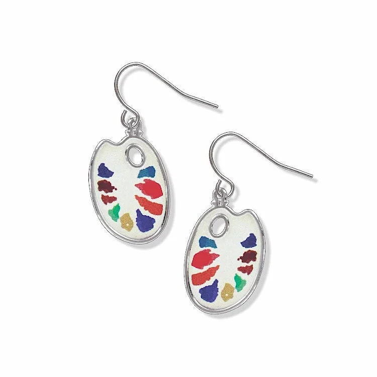 ladies earrings sparkling-Watercolor Palette Earrings