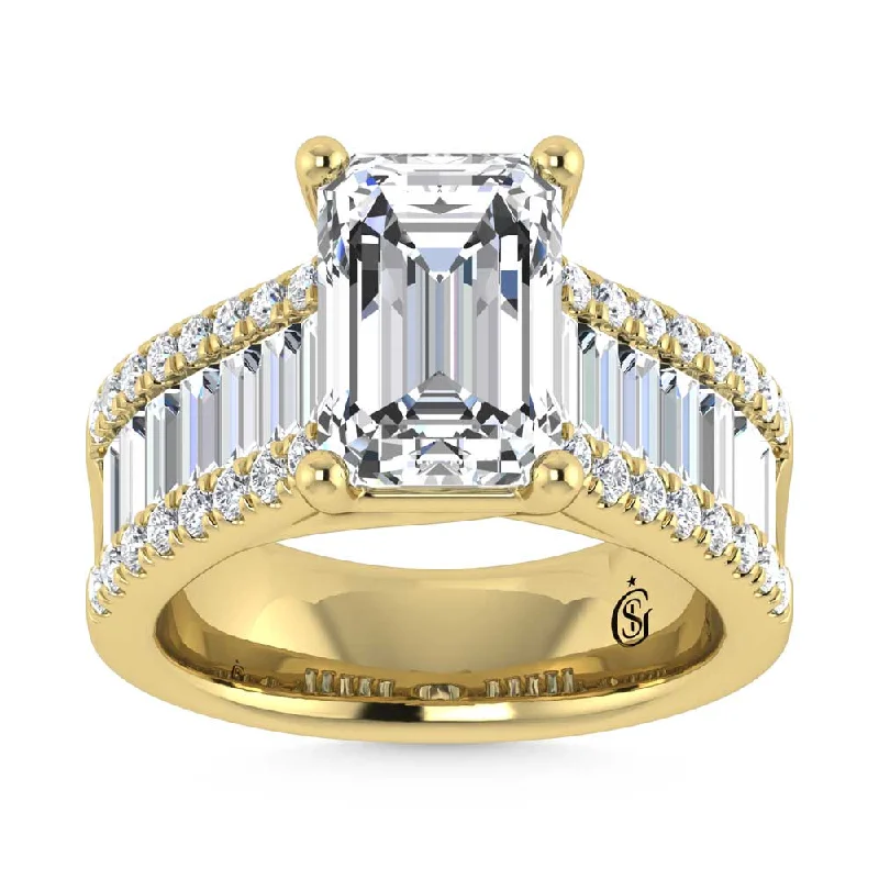 ladies engagement rings heavy-14K Yellow Gold Lab Grown Diamond 4 1/6 Ct.Tw. Engagement Ring