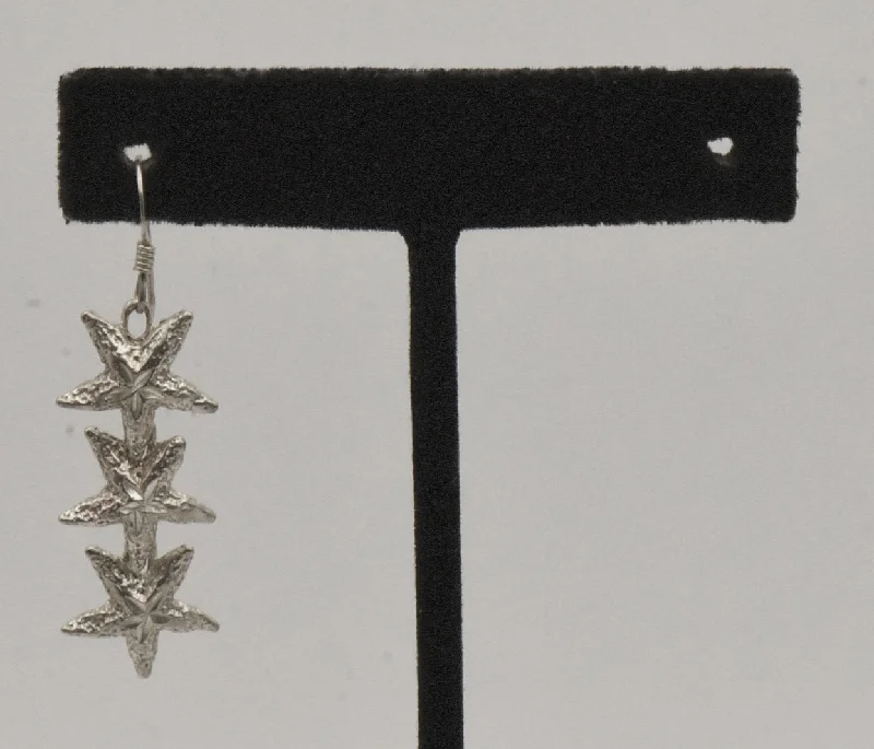 ladies earrings cross-UNMATCHED Sterling Silver Starfish Dangle Earring