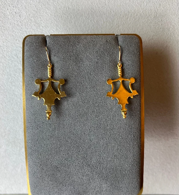 ladies earrings meditation-Earrings - Harper in Polished Gold