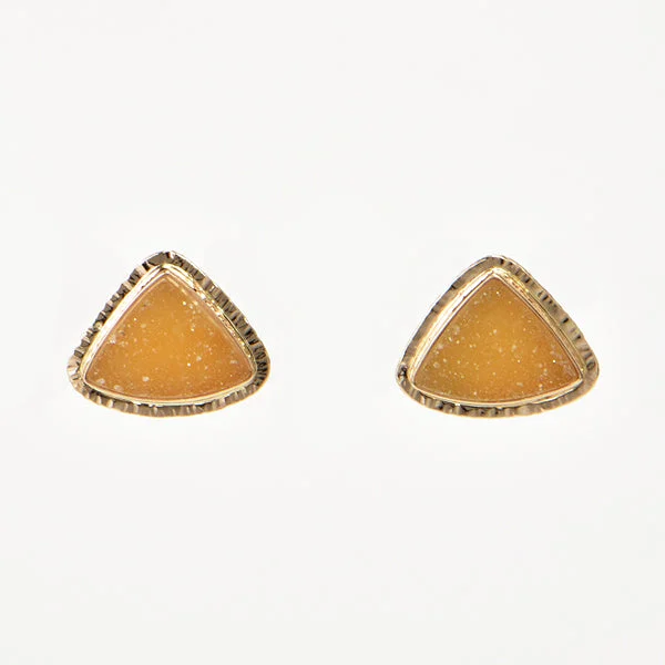 ladies earrings casual-Apricot Quartz Earrings