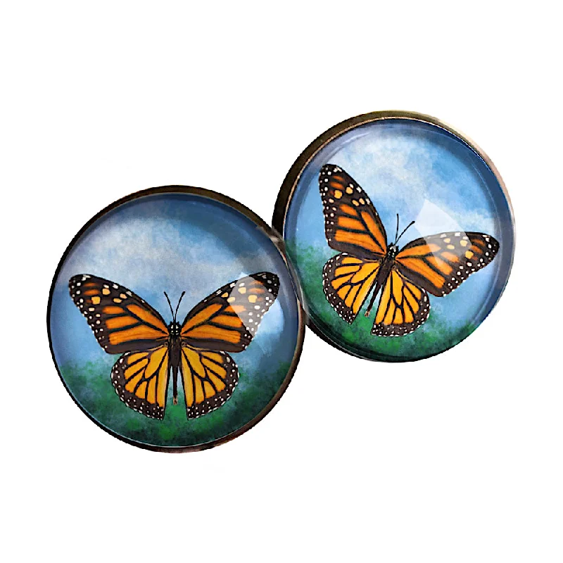 ladies earrings oversized-Monarch Stud Earrings