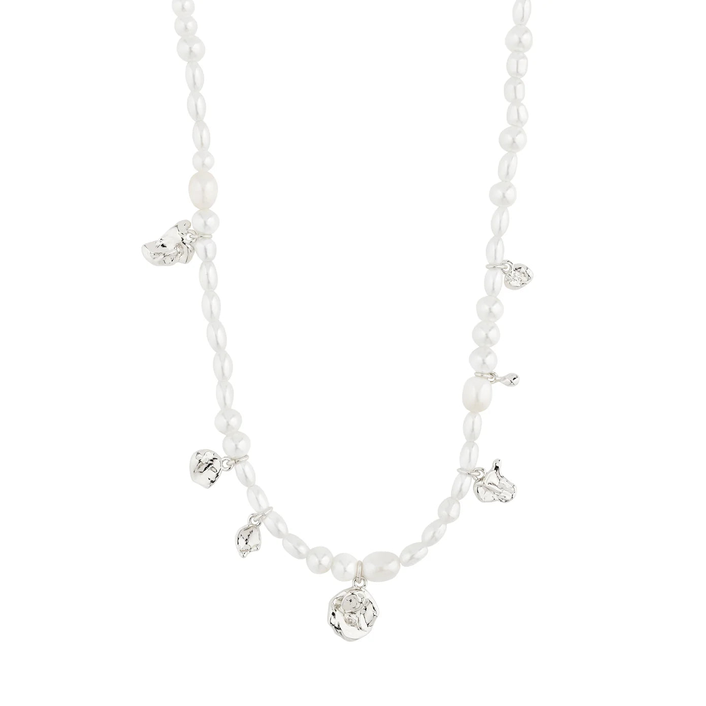 ladies necklaces new-Intent Silver Plated Pearl Necklace