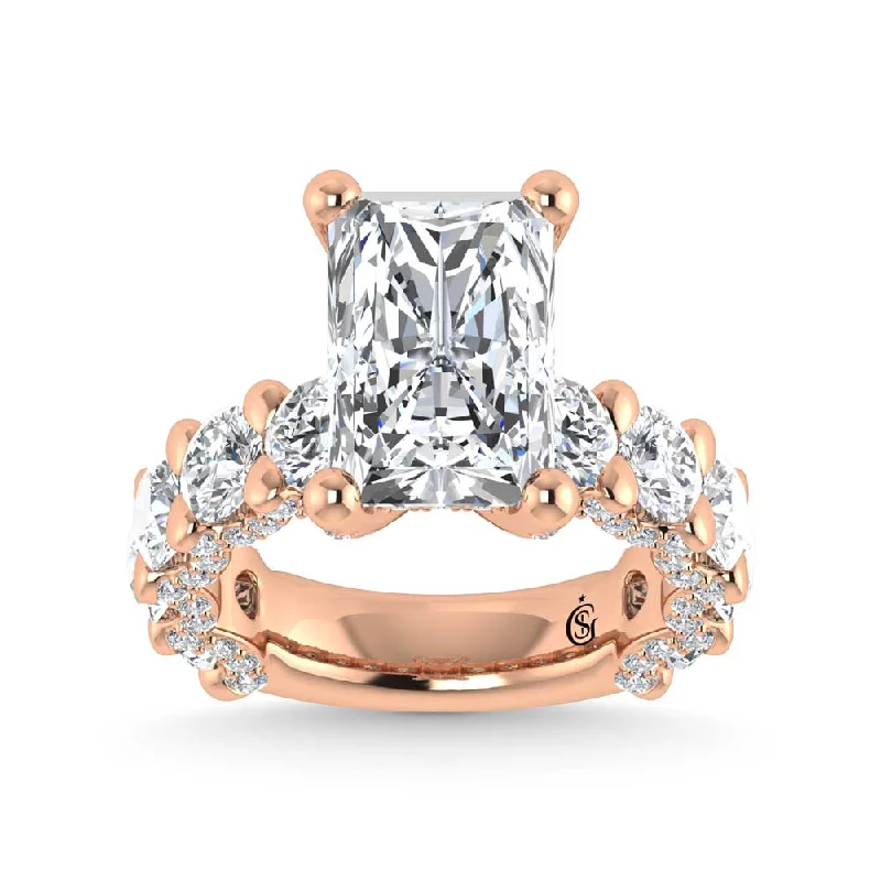 ladies engagement rings premium-14K Rose Gold Lab Grown Diamond 9 1/6 Ct.Tw. Victoria Engagement Ring