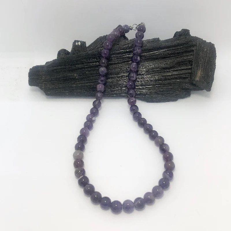 ladies necklaces seasonal design-Amethyst Beaded Necklace