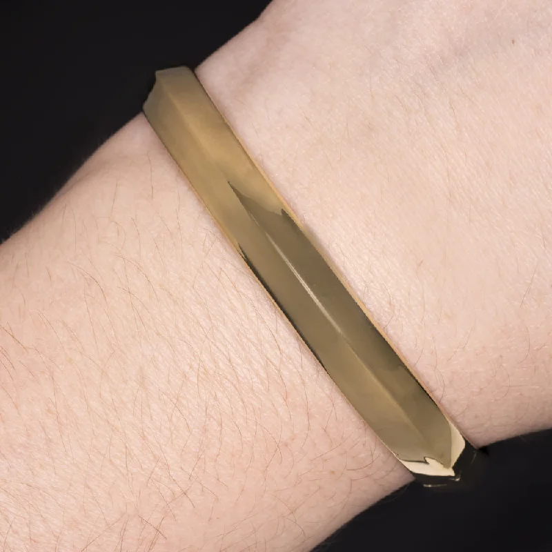 Ladies bracelets sakura glow -14k YELLOW GOLD BANGLE BRACELET KNIFE EDGE ESTATE EVERYDAY JEWELRY MINIMALIST