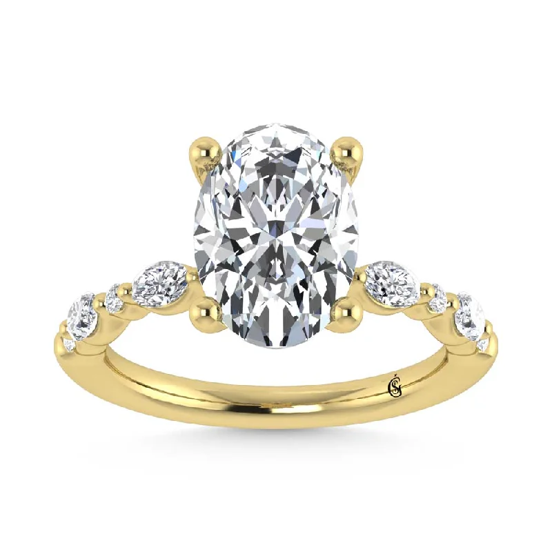 ladies engagement rings expensive-14K Yellow Gold Lab Grown Diamond 2 3/8 Ct.Tw. Engagement Ring