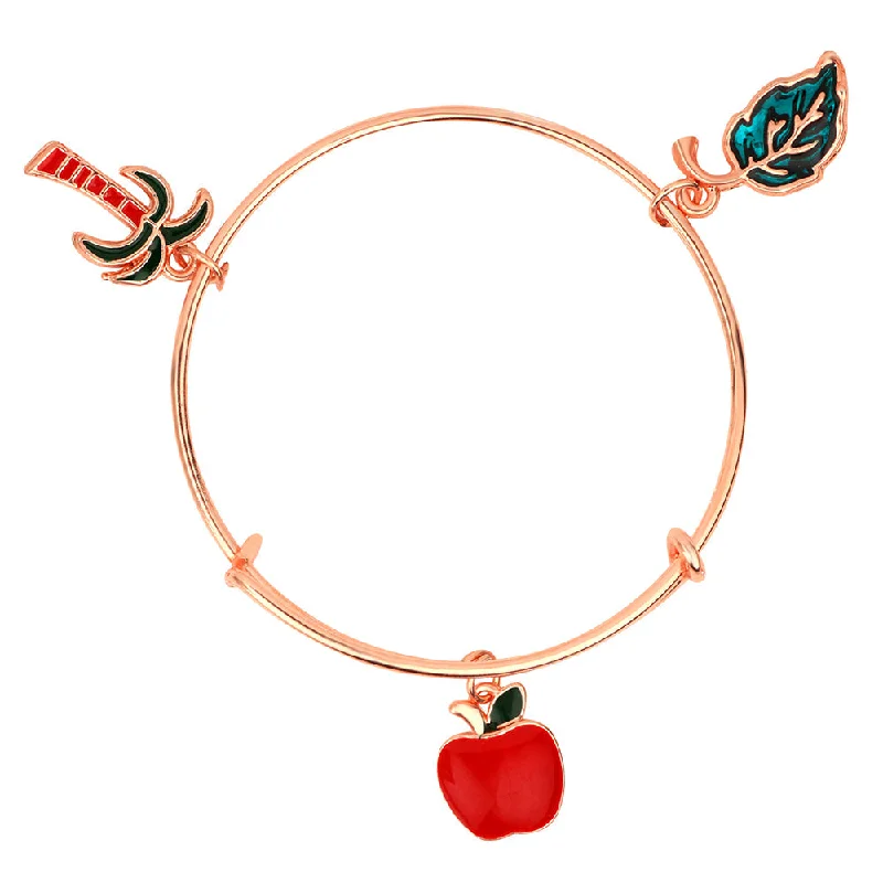 Ladies bracelets craft shine -Mahi Leaf, Coconut Tree & Apple Shaped Rose Gold Plated Charm Bracelets for Kids (BRK1100832Z)